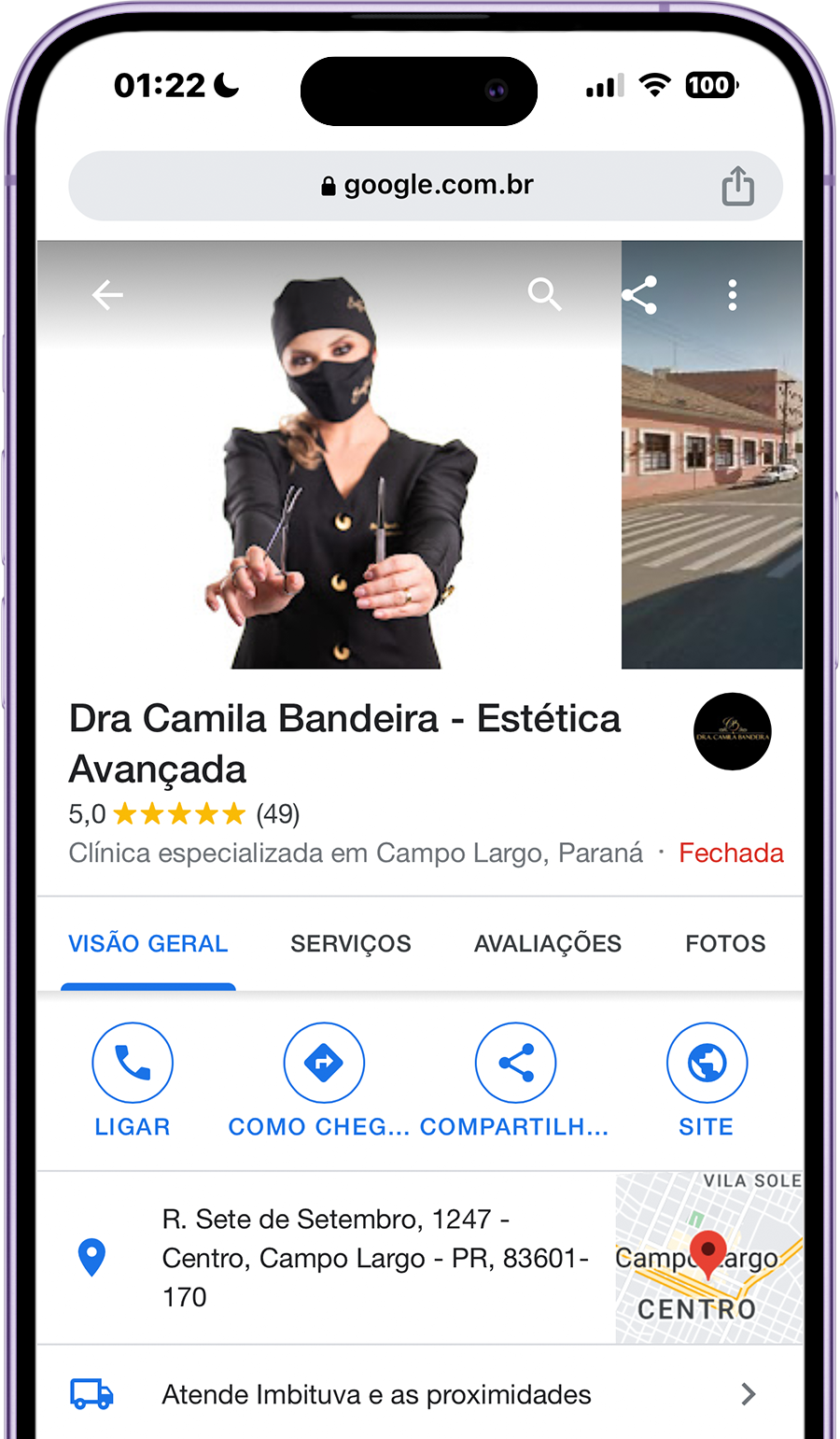 Dra. Camila Bandeira - Avaliação Google 5 Estrelas